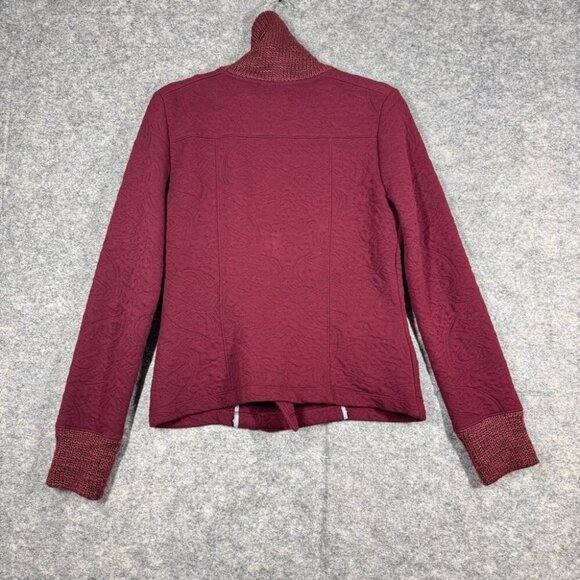 Anthropologie Saturday Sunday Women's Red Burgundy Wool Full Zip Sweater Size S - Picture 12 of 16